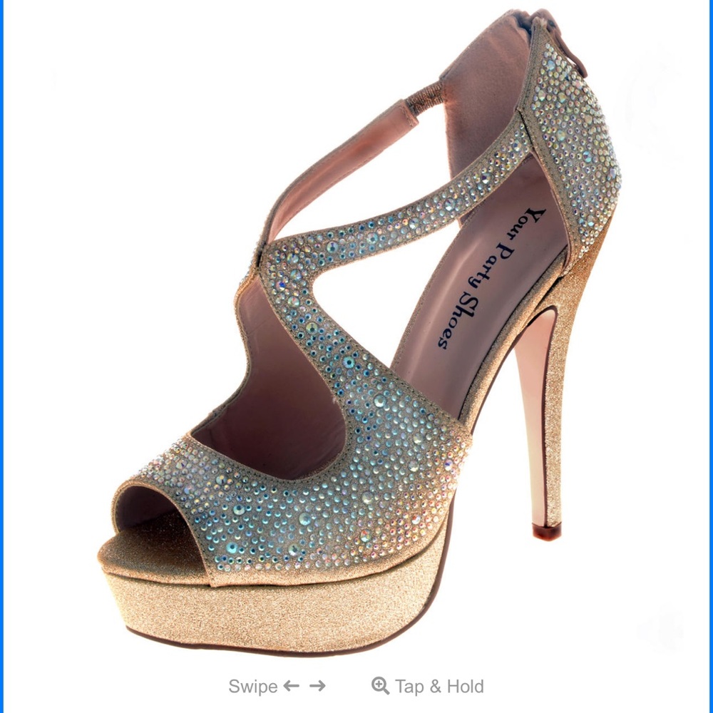 Nude Heels with Rhinestones
